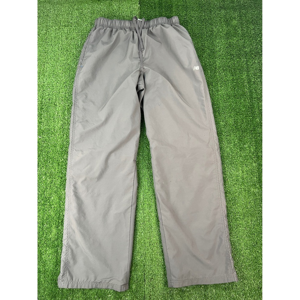 New Balance Mens Lightning Dry Track Pants Gray Mesh Lined Zipper Joggers LG